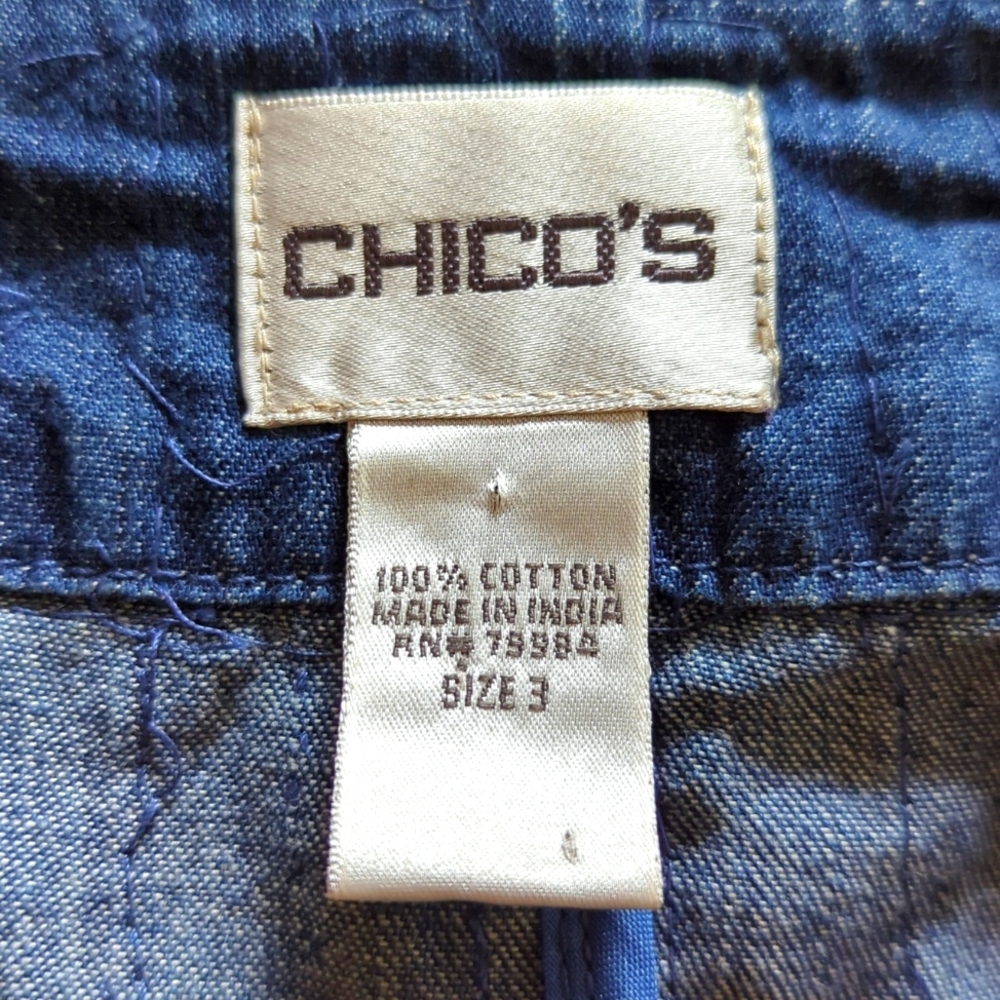 Chicos Denim Sequin Size L Jacket - image 4